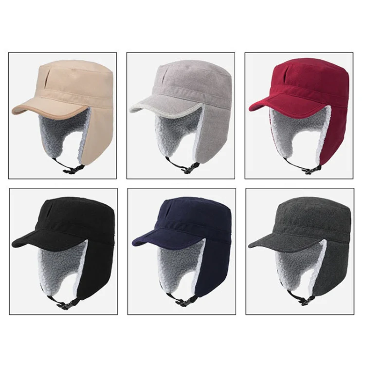 Foldable Warm Lamb Down Thickened Windproof Duck Tongue Hat, Style: Women (Khaki) - Image 2