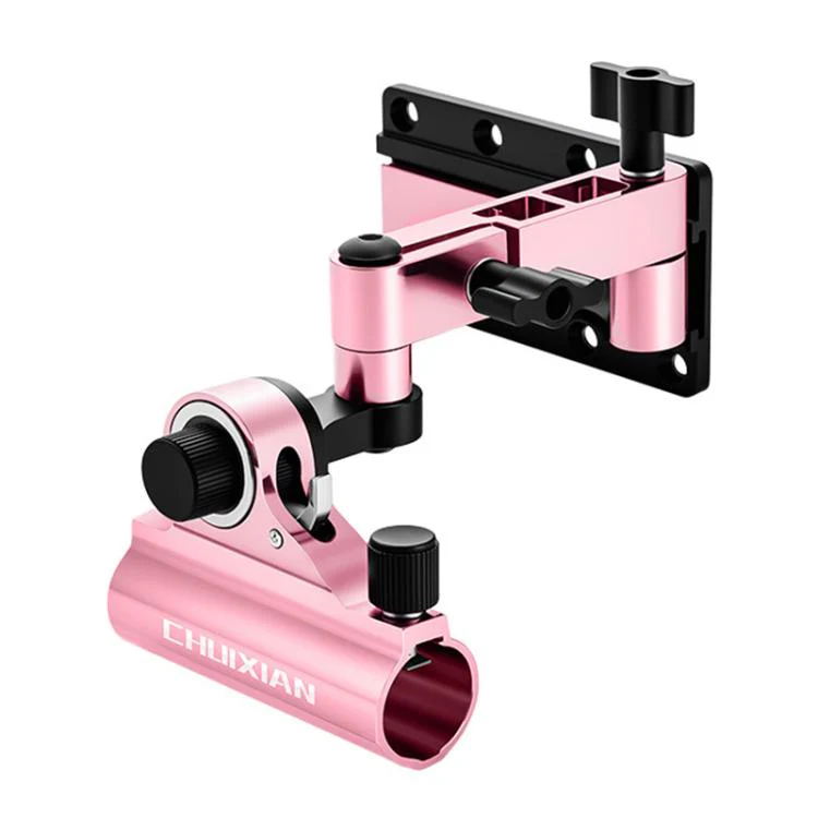Folding Corner Fishing Box Rod Holder 360 Adjustable Aluminum Alloy Turret Bracket(Pink)