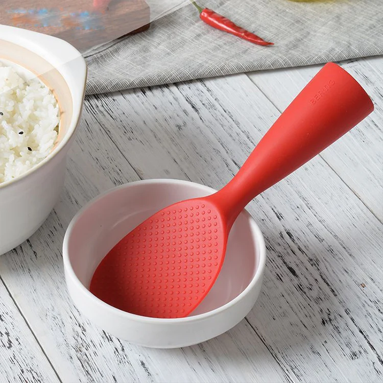 Food Grade Silicone High Temperature Resistant Rice Spoon(Red) - Image 6