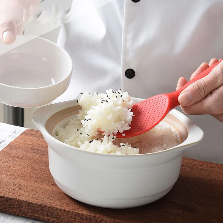 Food Grade Silicone High Temperature Resistant Rice Spoon(Red) - Image 7