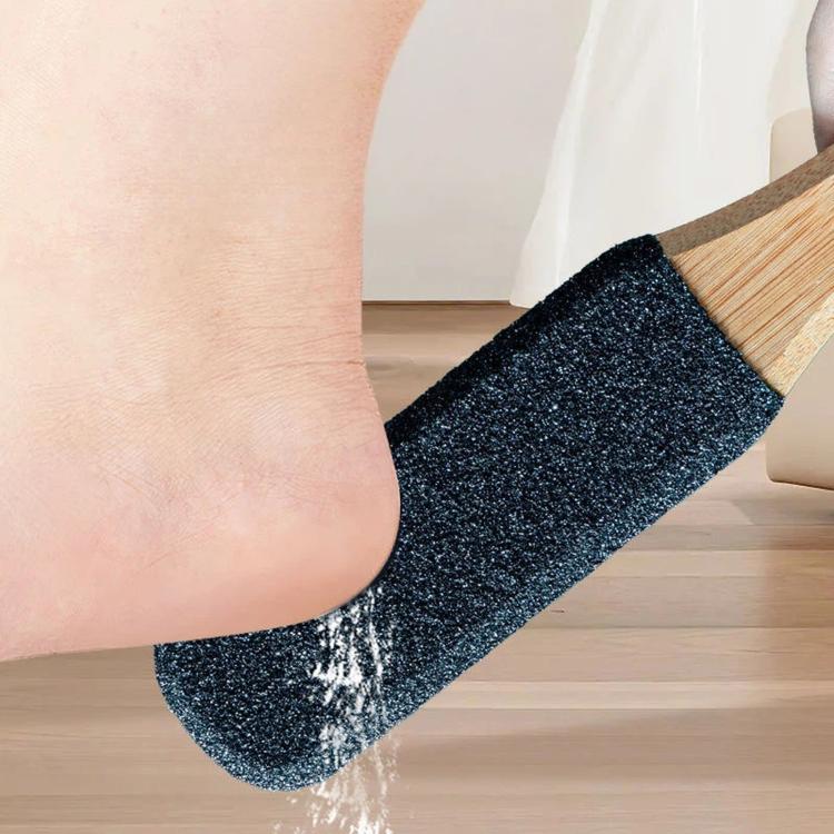 Foot File Callus Remover For Feet  5-Sided Silicon Carbide Pumice Stone With Ergonomic Bamboo Handle(Black)