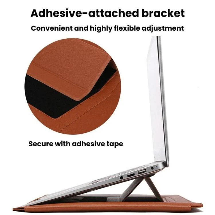 For 15-16 inch Laptop Sleeve With Stand Function Shockproof Laptop Bag(Grey) - Image 6
