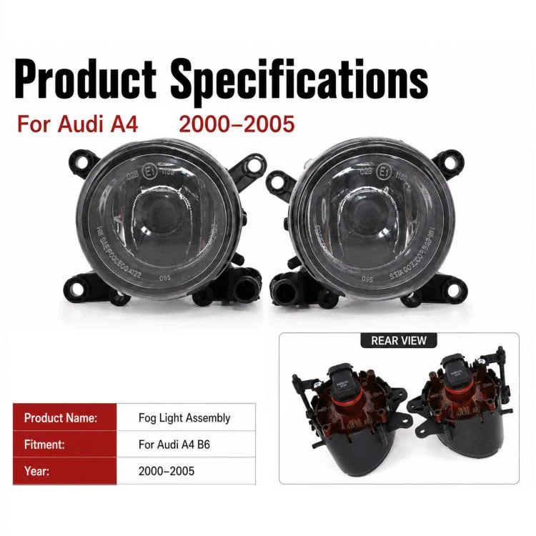 For 2000-2005 Audi A4 / RS4 Fog Lights 8E0941700 / 8E0941699(Left) - Image 5