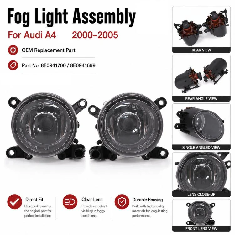 For 2000-2005 Audi A4 / RS4 Fog Lights 8E0941700 / 8E0941699(Right) - Image 6