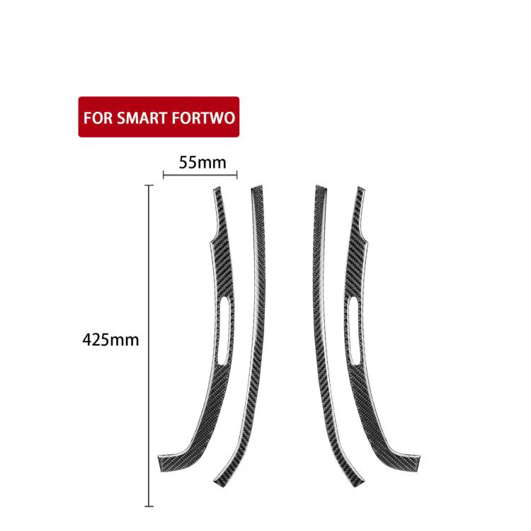 For 2011-2015 Benz Smart Fortwo 4pcs /Set Door Storage Vent Stickers(Black) - Image 3
