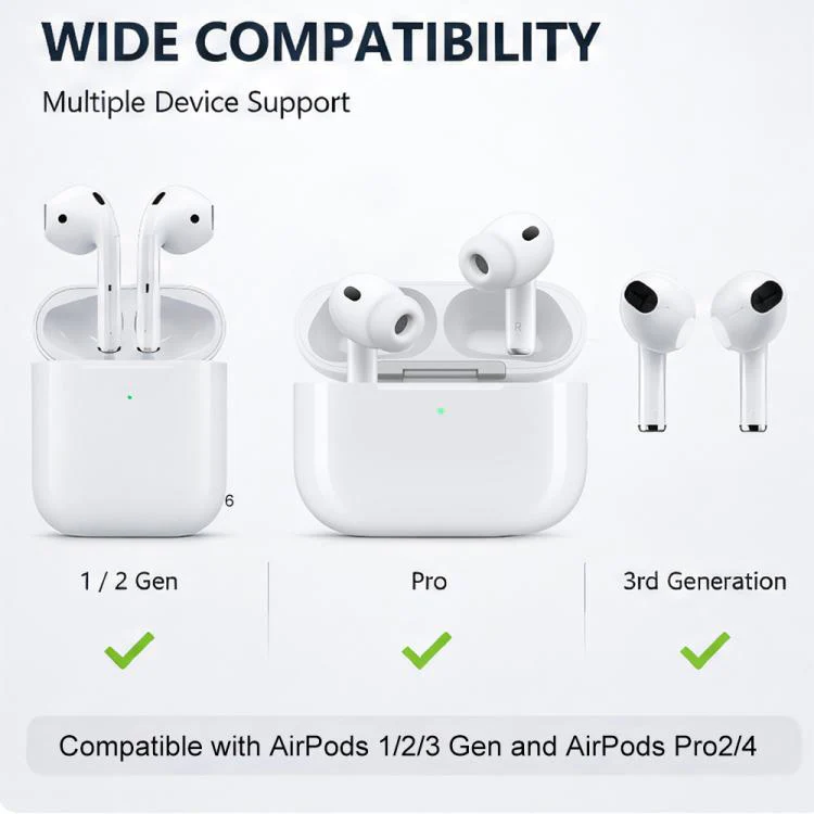 For AirPods 3/2/1 & Pro 3/2/1 XDcase 3 Pairs Soft Rubber Anti-slip Sports Ear Hooks(Black) - Image 3