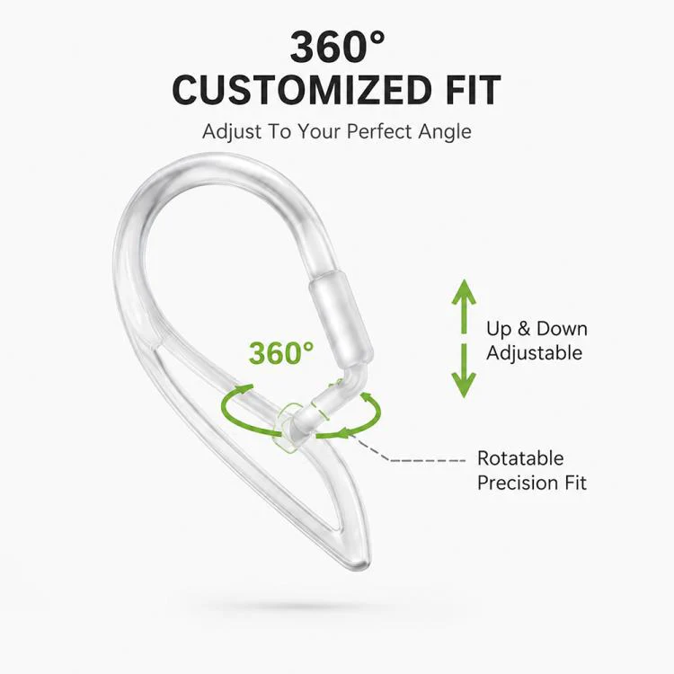 For AirPods 3/2/1 & Pro 3/2/1 XDcase 3 Pairs Soft Rubber Anti-slip Sports Ear Hooks(White) - Image 6