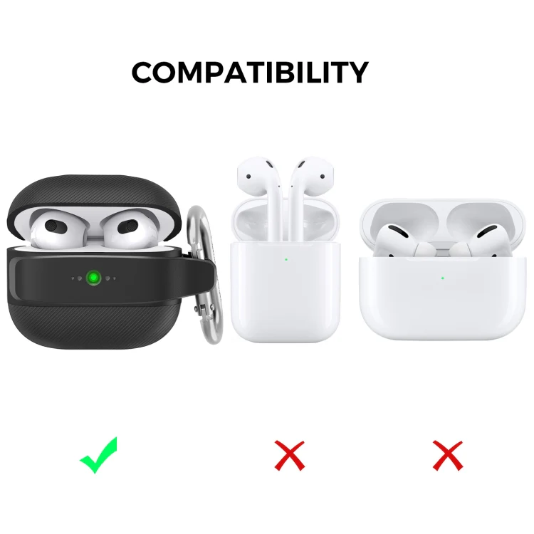 For AirPods 3 AhaStyle PT179 TPU+Silicone Split Protective Case(Black) - Image 8