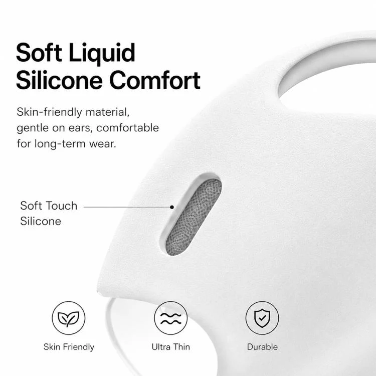 For AirPods 4 XDcase 6 Pairs Silicone Anti-slip Sports Ear Covers Kit, Cleaning Brush Color Random(Black White Transparent) - Image 6