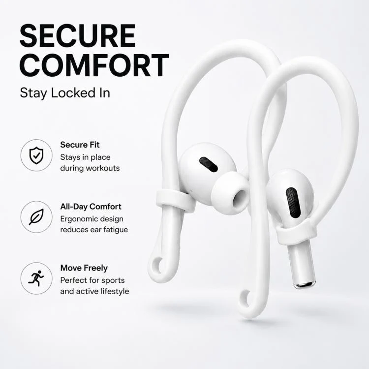 For AirPods / Galaxy Buds XDcase 3 Pairs Soft Rubber Anti-slip Sports Ear Hooks(Black) - Image 2