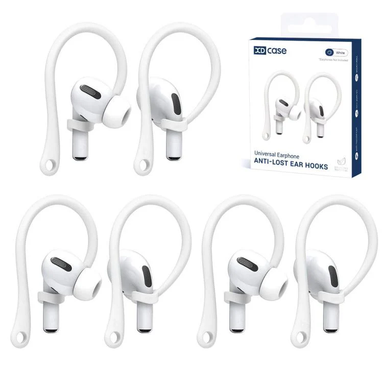 For AirPods / Galaxy Buds XDcase 3 Pairs Soft Rubber Anti-slip Sports Ear Hooks(White)