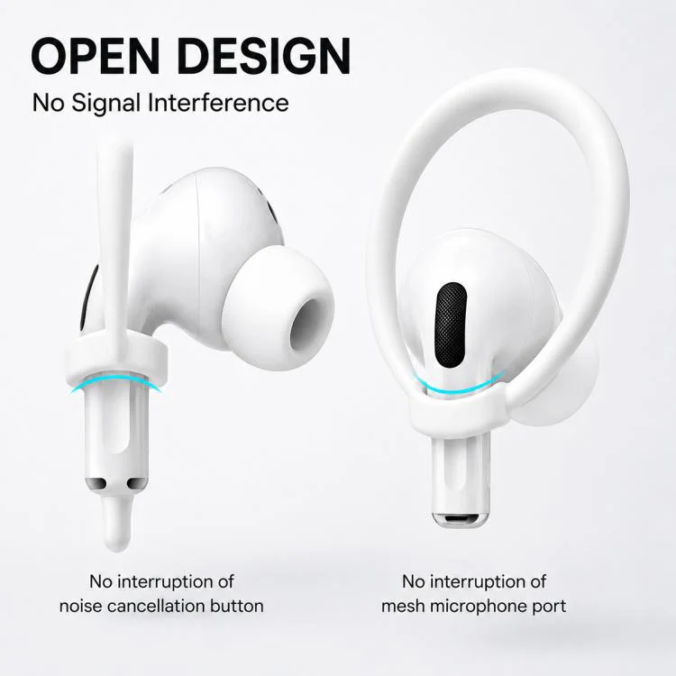 For AirPods / Galaxy Buds XDcase 3 Pairs Soft Rubber Anti-slip Sports Ear Hooks(White) - Image 4