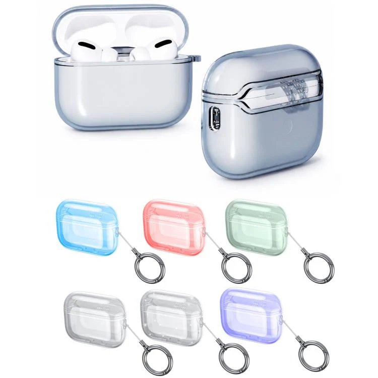 For Airpods Pro 2 Integrated High Transparency Full Coverage TPU Protective Earbuds Case(Glitter Transparent) - Image 2