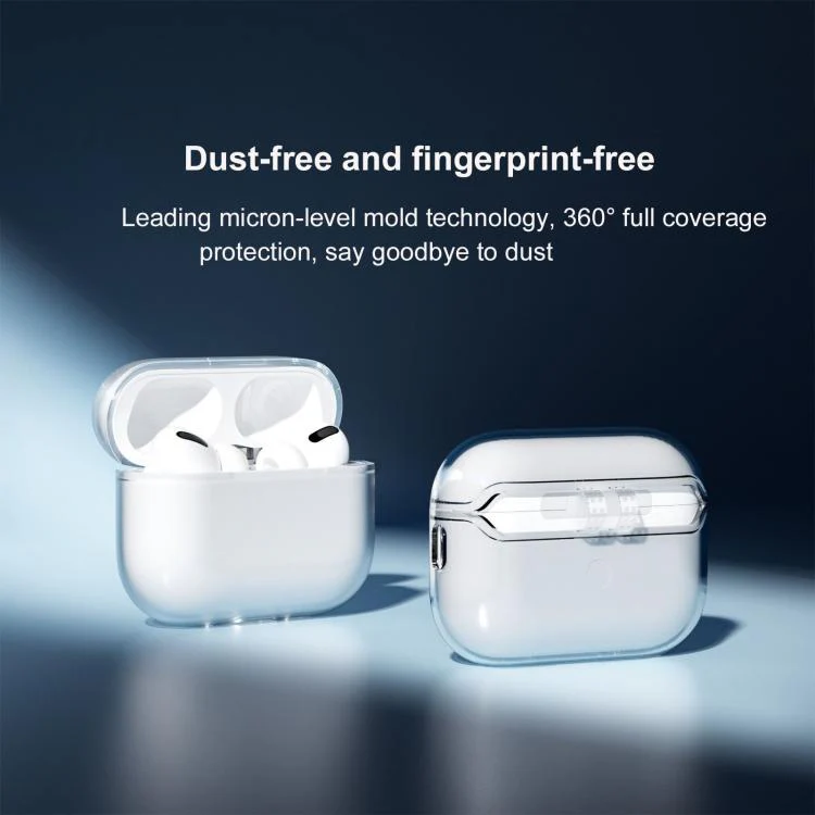 For Airpods Pro 2 Integrated High Transparency Full Coverage TPU Protective Earbuds Case(Glitter Transparent) - Image 4