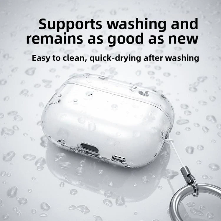 For Airpods Pro 2 Precision-Cut Full-Coverage Shockproof Solid-Color Soft Protective Cover(Transparent) - Image 4