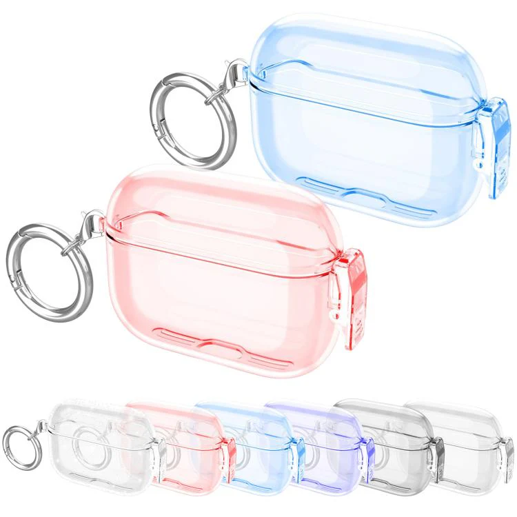 For Airpods Pro 2 Snap-on Shockproof Switch Soft Case Protective Cover(Glitter Transparent) - Image 6