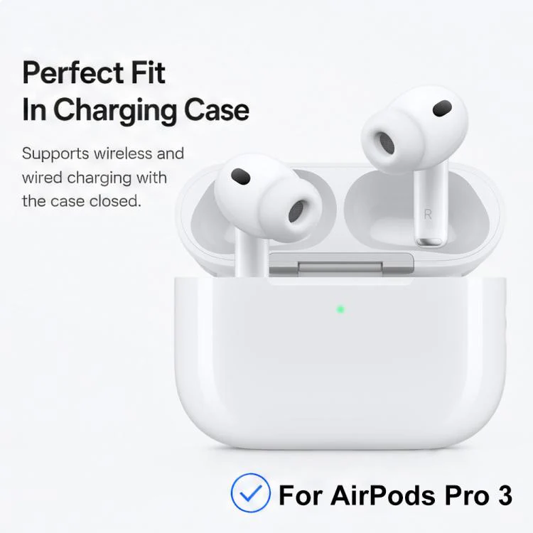 For AirPods Pro 3 XDcase 6 Pairs Silicone Anti-slip Sports Ear Covers Kit, Cleaning Brush Color Random(Black) - Image 5
