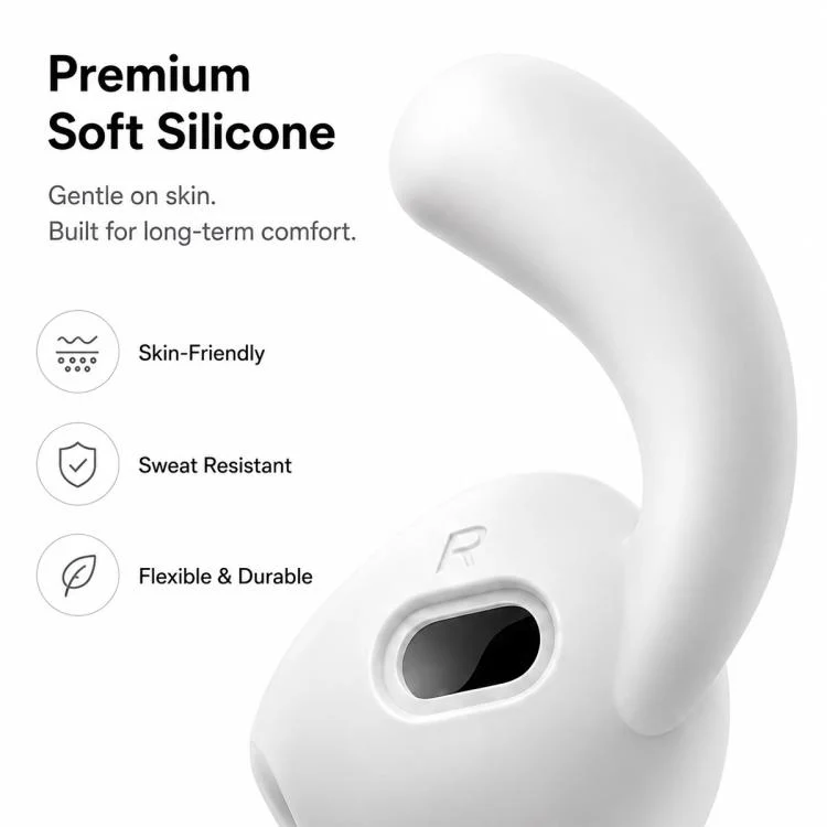 For AirPods Pro 3 XDcase 6 Pairs Silicone Anti-slip Sports Ear Covers with Storage Case & Carabiner(Black) - Image 4