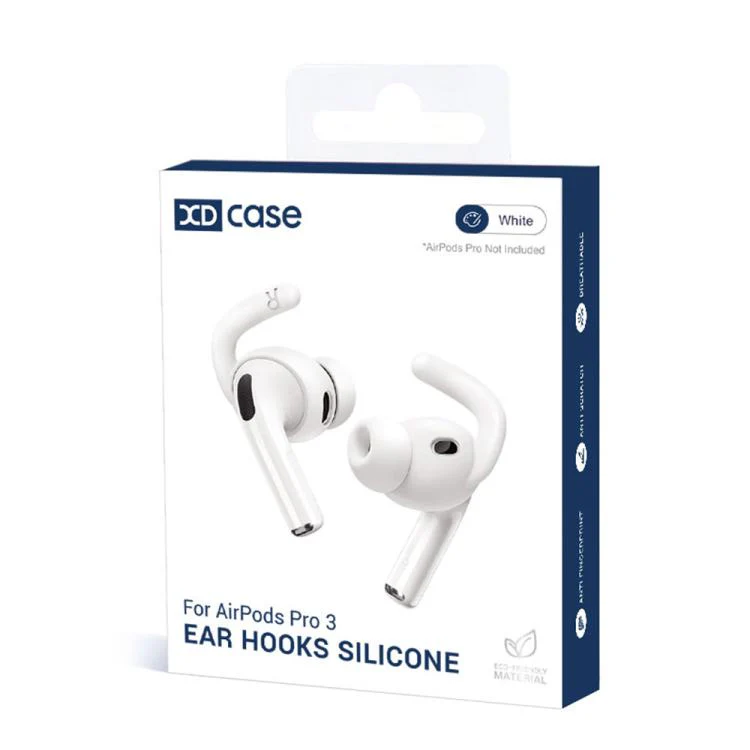 For AirPods Pro 3 XDcase 6 Pairs Silicone Anti-slip Sports Ear Covers with Storage Case & Carabiner(White) - Image 7