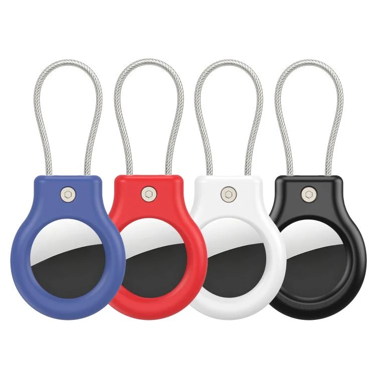 For AirTag 2nd Gen / 1st Gen XDcase 4pcs Hollow PC Protective Case with Security Lock & Metal Strap