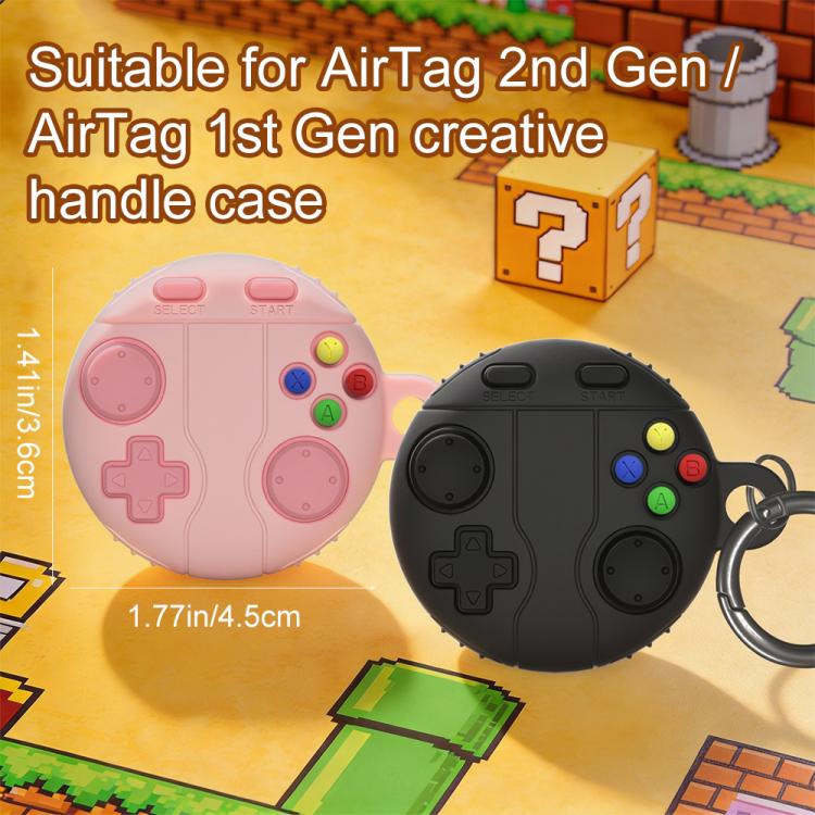 For AirTag 2nd Gen / 1st Gen XDcase Game Console Style Silicone Protective Case with Key Ring(Black) - Image 2