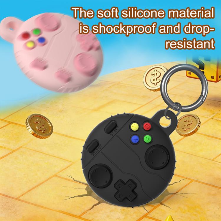 For AirTag 2nd Gen / 1st Gen XDcase Game Console Style Silicone Protective Case with Key Ring(Black) - Image 4