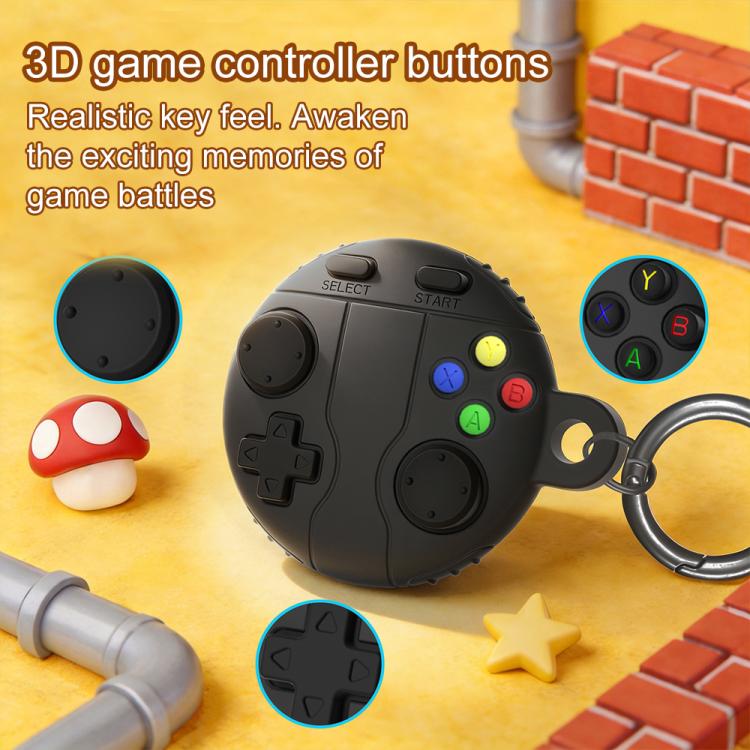 For AirTag 2nd Gen / 1st Gen XDcase Game Console Style Silicone Protective Case with Key Ring(Black) - Image 5