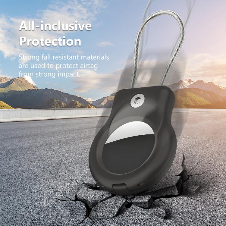 For AirTag 2nd Gen / 1st Gen XDcase Hollow PC Protective Case with Security Lock & Metal Strap(Blue) - Image 5
