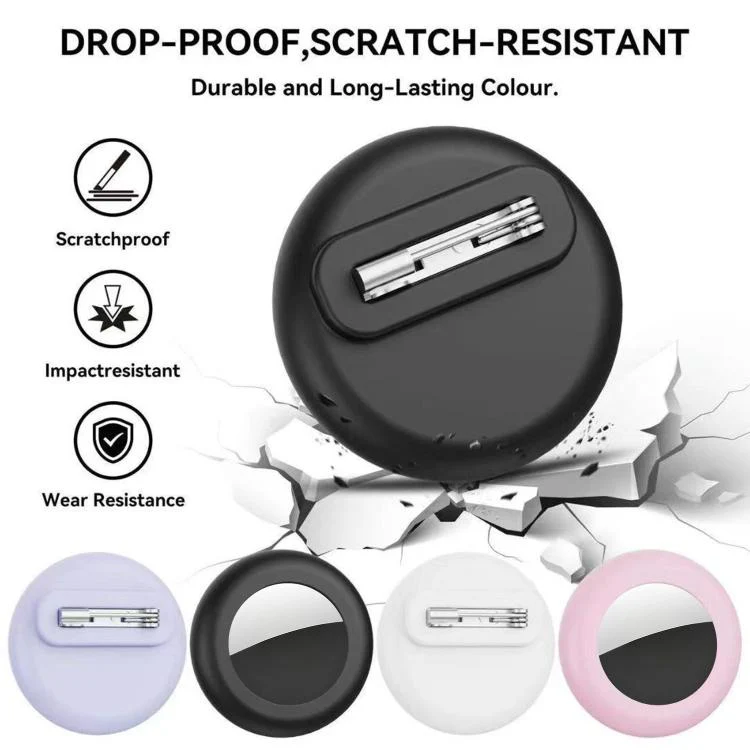 For AirTag 2nd Gen / 1st Gen XDcase Silicone Waterproof Protective Case with Pin(Transparent Fluorescence) - Image 5