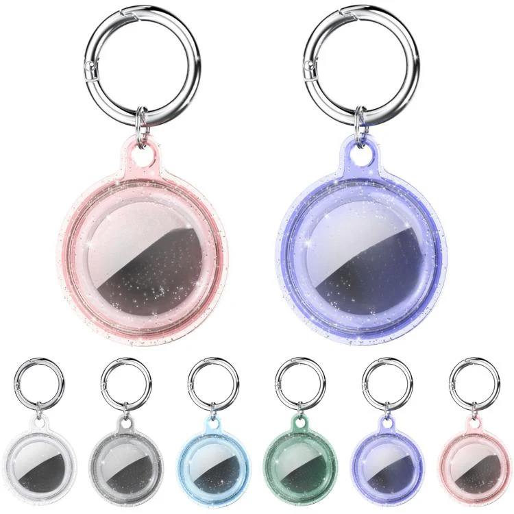 For AirTag 2nd Gen / AirTag 1st Gen Glitter TPU Full-Coverage Keychain Cover(Glitter Black) - Image 5