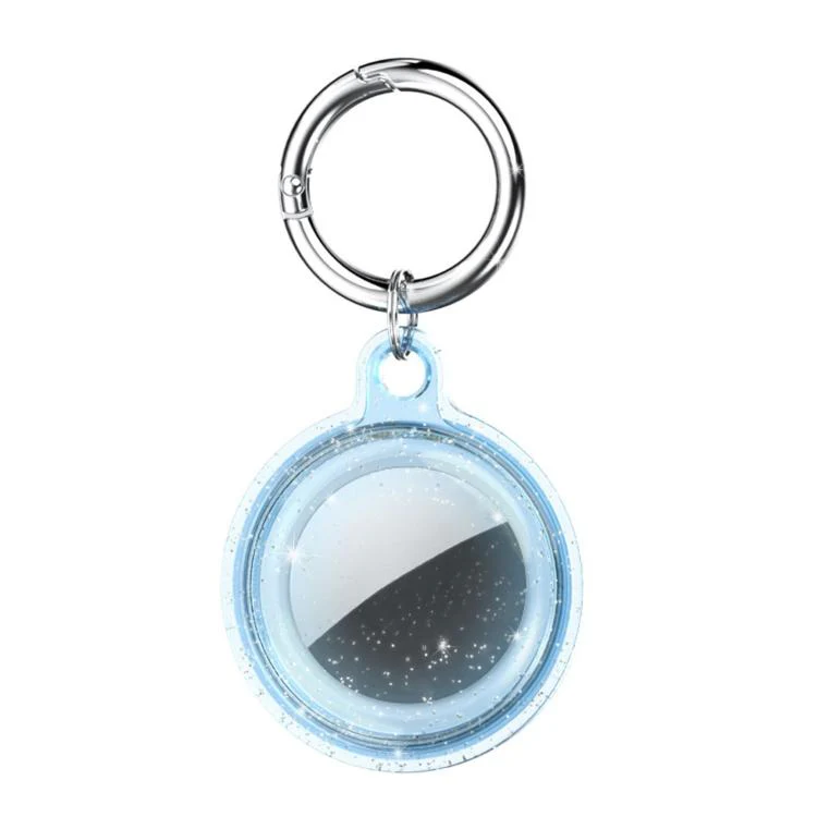 For AirTag 2nd Gen / AirTag 1st Gen Glitter TPU Full-Coverage Keychain Cover(Glitter Blue)