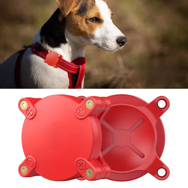 For AirTag 2nd Gen / AirTag 1st Gen Pet Cat and Dog IP68 Waterproof Protective Cover(Red)