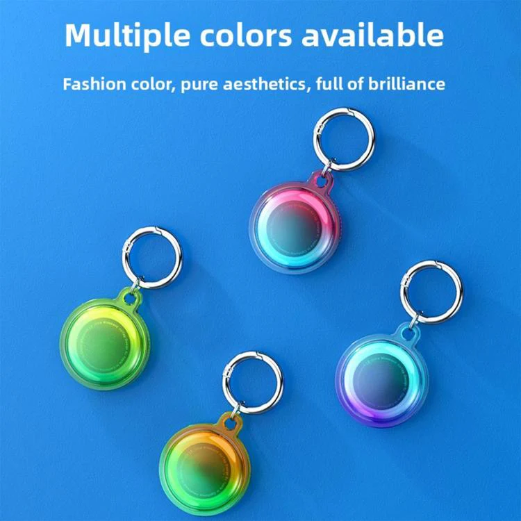 For AirTag 2nd Gen / AirTag 1st Gen Shockproof TPU Full-Coverage Keychain Protective Cover(Iridescent Blue) - Image 3