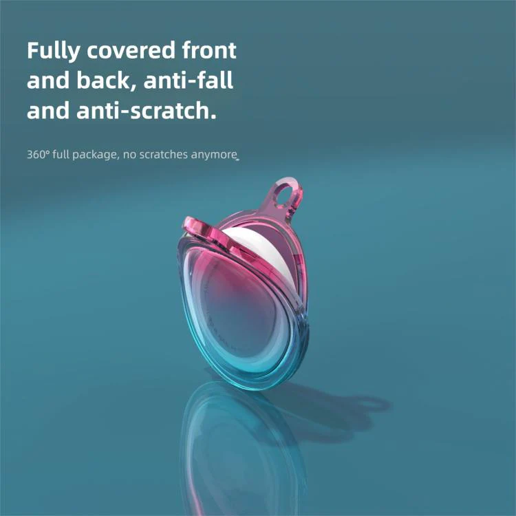 For AirTag 2nd Gen / AirTag 1st Gen Shockproof TPU Full-Coverage Keychain Protective Cover(Iridescent Blue) - Image 4