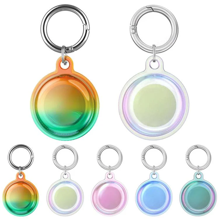 For AirTag 2nd Gen / AirTag 1st Gen Shockproof TPU Full-Coverage Keychain Protective Cover(Iridescent Blue) - Image 6