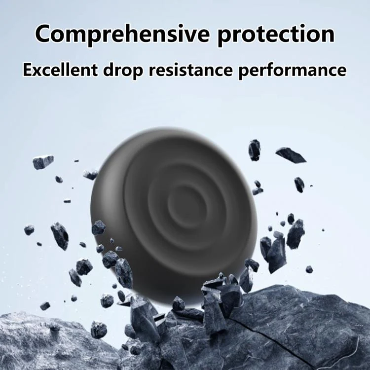 For AirTag 2nd Gen / AirTag 1st Gen Wave Texture Side Hole Adhesive Silicone Waterproof Protective Cover(Black) - Image 4