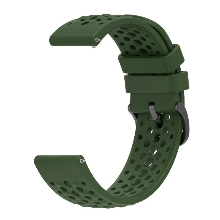 For Amazfit Active Max Silicone Soft Case and Solid Color Perforated Silicone Watch Band(Dark Green) - Image 3