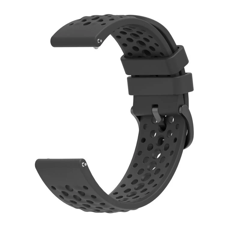 For Amazfit Active Max Silicone Soft Case and Solid Color Perforated Silicone Watch Band(Dark Grey) - Image 3