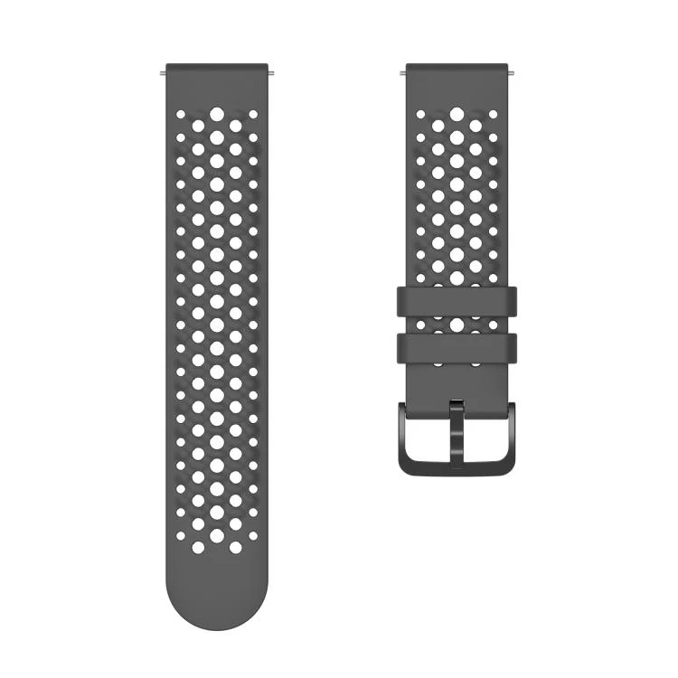 For Amazfit Active Max Silicone Soft Case and Solid Color Perforated Silicone Watch Band(Dark Grey) - Image 5
