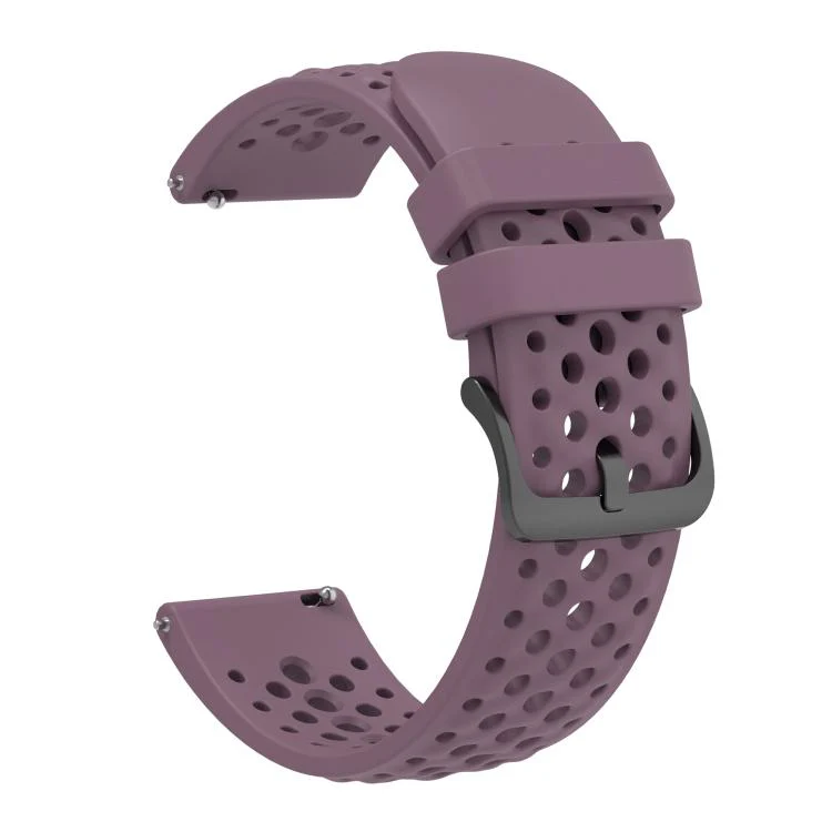 For Amazfit Active Max Silicone Soft Case and Solid Color Perforated Silicone Watch Band(Smoky Purple) - Image 4