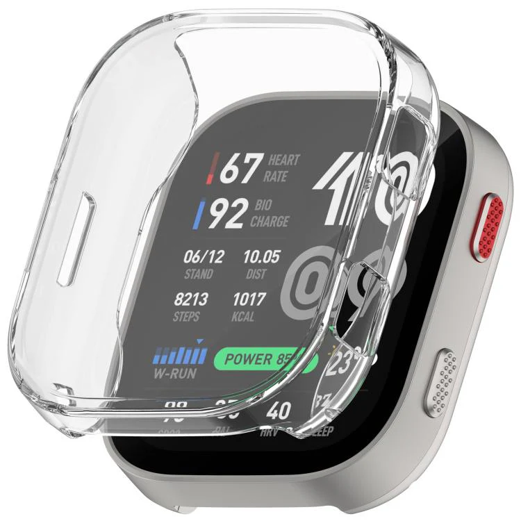 For Amazfit Bip Max Electroplated TPU Full Coverage Watch Protective Case(Transparent)