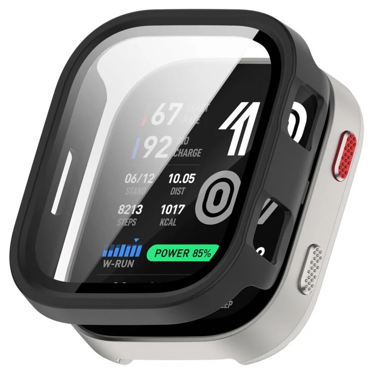 For Amazfit Bip Max Tempered Film Integrated PC Watch Protective Case(Matte Black)
