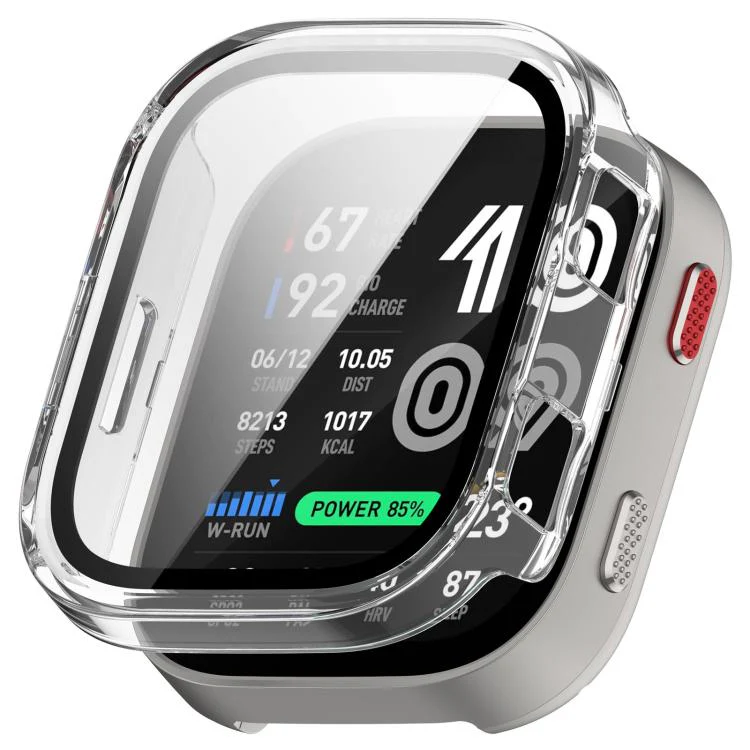 For Amazfit Bip Max Tempered Film Integrated PC Watch Protective Case(Transparent)