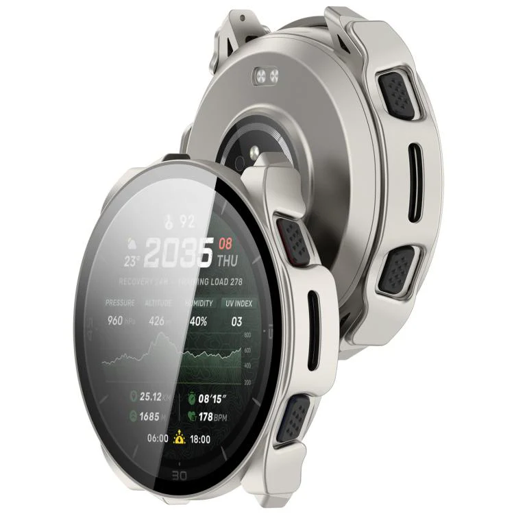 For Amazfit Cheetah 2 Ultra Tempered Glass Film Integrated PC Watch Protective Case(Brushed Titanium) - Image 3