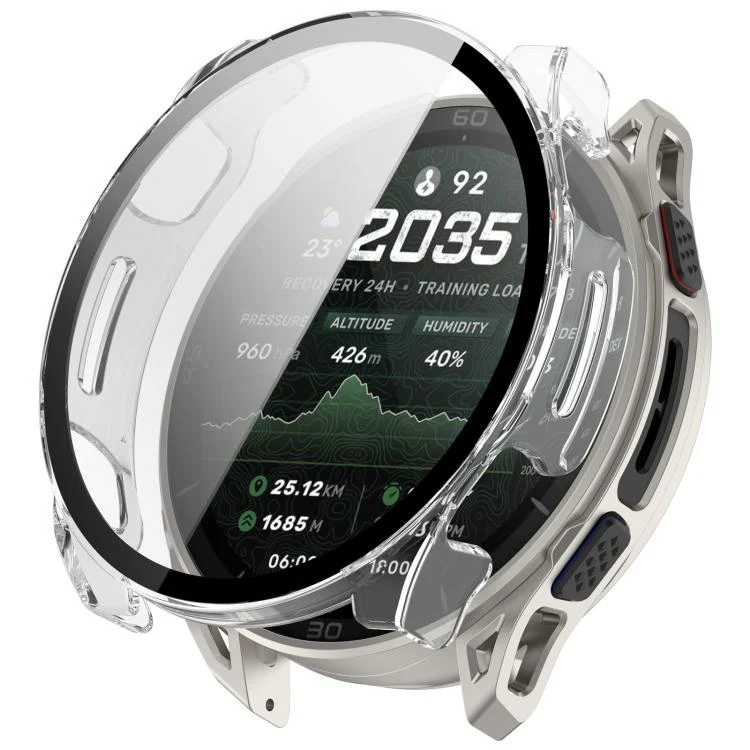 For Amazfit Cheetah 2 Ultra Tempered Glass Film Integrated PC Watch Protective Case(Transparent)
