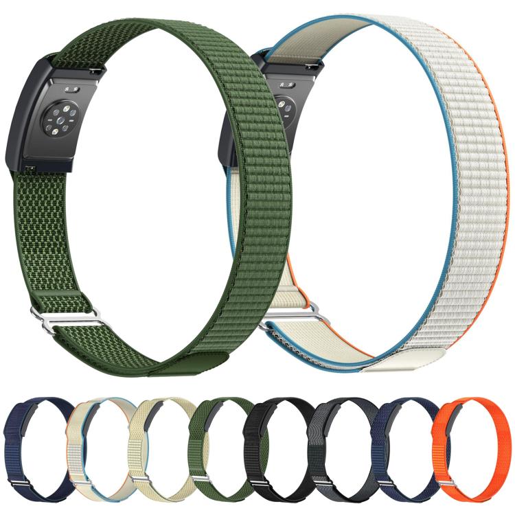 For Amazfit Helio Strap Nylon Hook and Loop Fastener Watch Band Armband(Beige) - Image 4