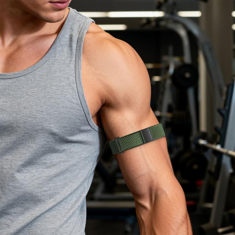 For Amazfit Helio Strap Nylon Hook and Loop Fastener Watch Band Armband(Green) - Image 3