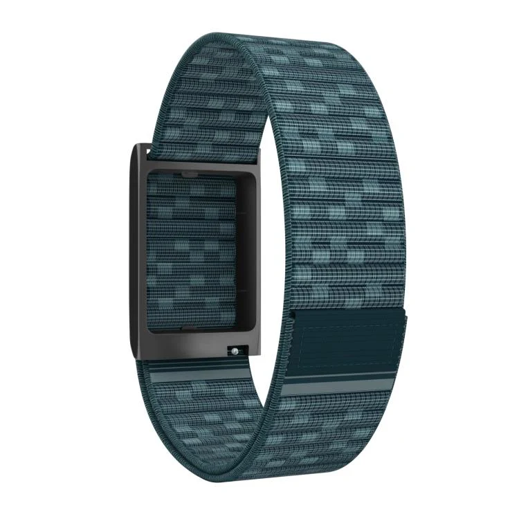 For Amazfit Helio Strap Watch Frame Integrated Nylon Hook and Loop Fastener Watch Band(Blue+Black) - Image 3