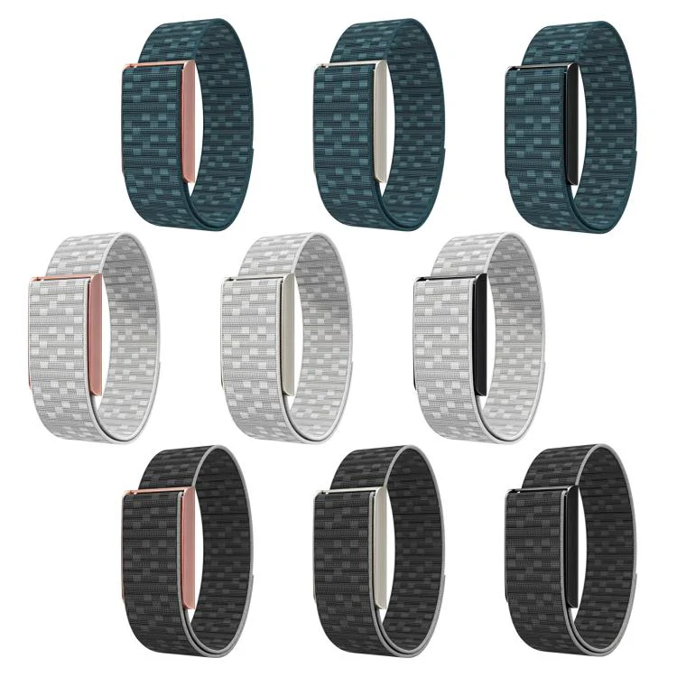 For Amazfit Helio Strap Watch Frame Integrated Nylon Hook and Loop Fastener Watch Band(Blue+Black) - Image 6