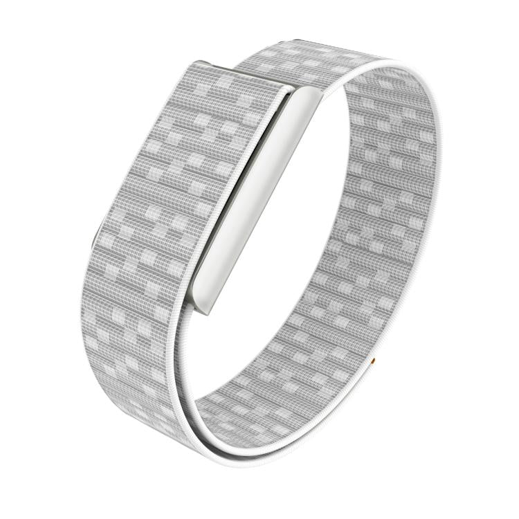 For Amazfit Helio Strap Watch Frame Integrated Nylon Hook and Loop Fastener Watch Band(Seashell White+Silver) - Image 2